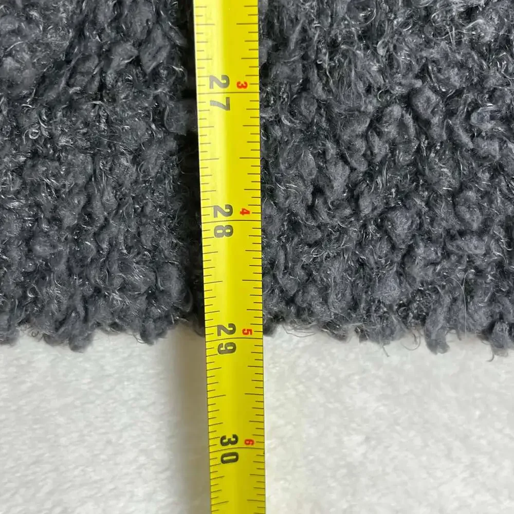 Mia & Tess L Hooded Open Front Cardigan Boucle Colorblock‎ Cozy Sweater